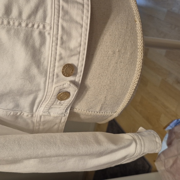Talbots Petite White Jean Jacket 4 Pockets - Picture 4 of 11